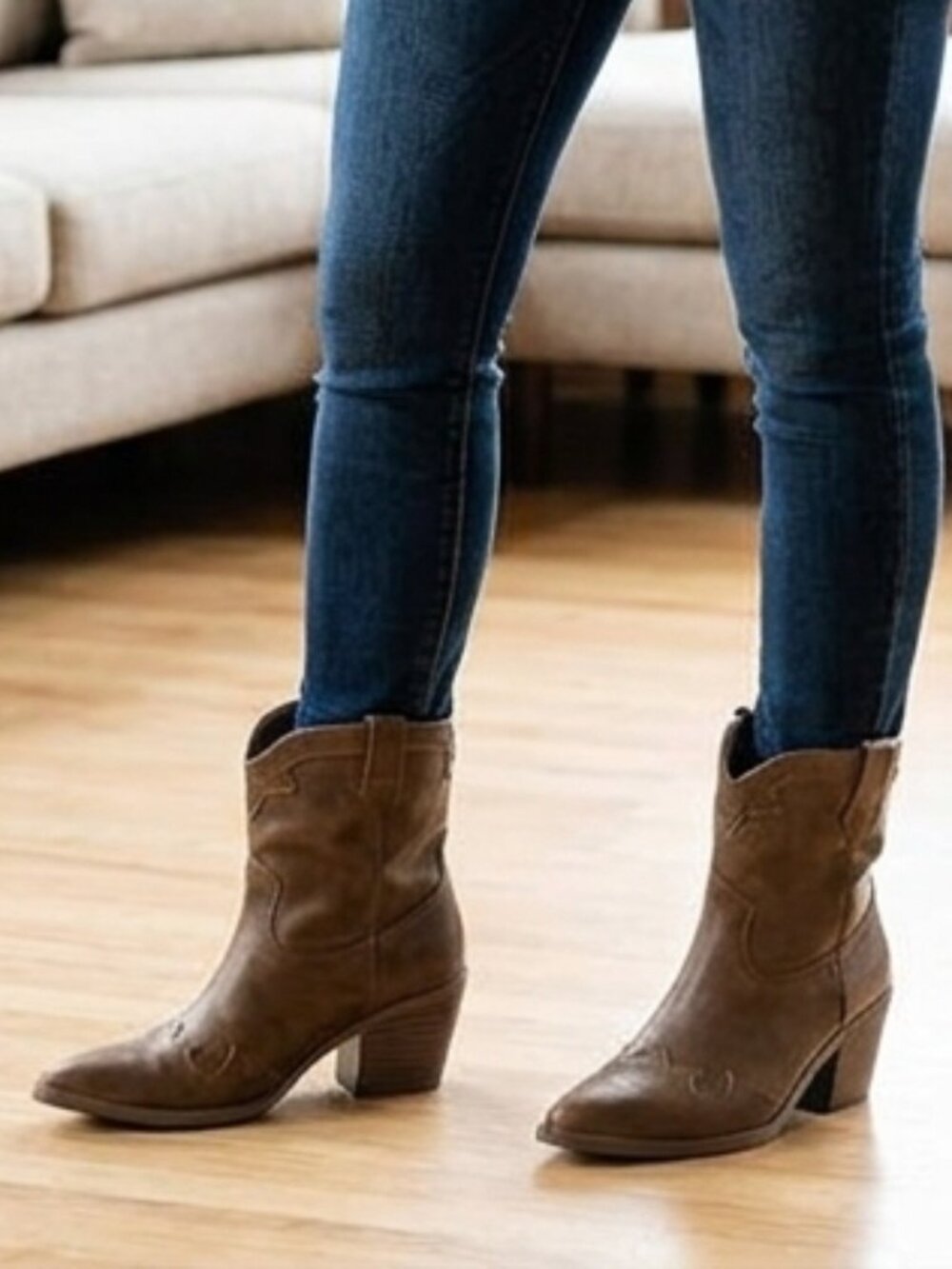 Sun + Stone Boots Brennaa Women's Size 7.5 Tan Western Stitching Cowboy *New* - Picture 7 of 7